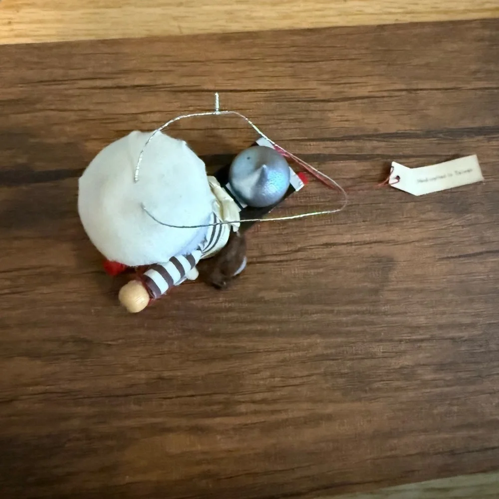 Vintage Kurt Adler Hersheys Chocolate Elf Chef on Wood Sled Christmas Ornament